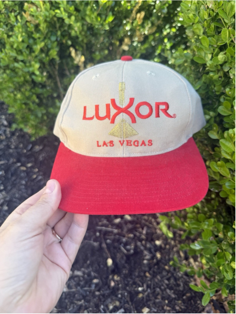 Vintage Luxor Red Snapback Hat Las Vegas Nevada Retro